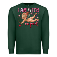 Sports Green i am with cupid Premium Sweatshirt - OliviaCreatesArt