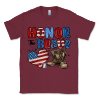 Burgundy honor the brave Classic Tee - MaliasSmallBusiness
