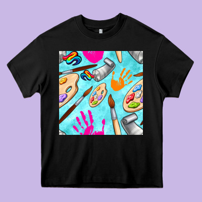 Find Art Class Seamless Pattern Heavy Core Tee Designed By Bundleandbundleshop