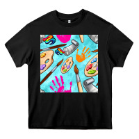Black find art class seamless pattern Heavy Core Tee - BundleAndBundleShop