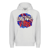 Dove Grey America vibes with gnome Premium Hoodie - HowdyJamesFarm