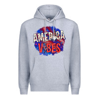 Heather Grey America vibes with gnome Premium Hoodie - HowdyJamesFarm
