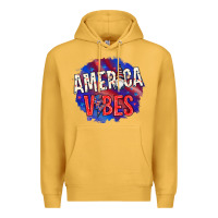 Mustard America vibes with gnome Premium Hoodie - HowdyJamesFarm