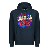 Navy America vibes with gnome Premium Hoodie - HowdyJamesFarm