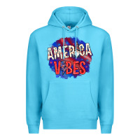 Ocean Blue America vibes with gnome Premium Hoodie - HowdyJamesFarm