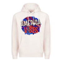 Pale Pink America vibes with gnome Premium Hoodie - HowdyJamesFarm