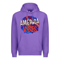 Purple America vibes with gnome Premium Hoodie - HowdyJamesFarm