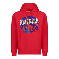 Red America vibes with gnome Premium Hoodie - HowdyJamesFarm