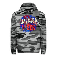 Slate Camo America vibes with gnome Premium Hoodie - HowdyJamesFarm