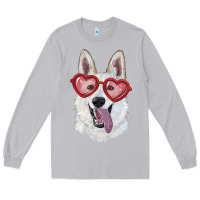 Moon Dust White shepherd with love glasses Long Sleeve Tee - RanaPortraitStore