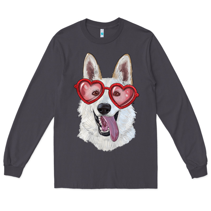 White Shepherd With Love Glasses Long Sleeve Tee by RanaPortraitStore | Teevron