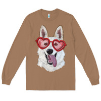 Toasted Coconut White shepherd with love glasses Long Sleeve Tee - RanaPortraitStore