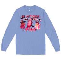 Colony Blue in october we wear pink Long Sleeve Tee - LillyAllenDesigns