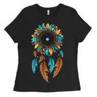 Black dreamer catcher sunflower Ladies Tee - JahusDesignShop