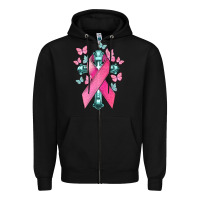 Black Cancer Cross Cancer Awareness Zipper Hoodie - HowdyJamesFarm