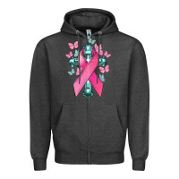 Charcoal Heather Cancer Cross Cancer Awareness Zipper Hoodie - HowdyJamesFarm
