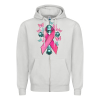 Dove Grey Cancer Cross Cancer Awareness Zipper Hoodie - HowdyJamesFarm