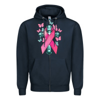 Navy Cancer Cross Cancer Awareness Zipper Hoodie - HowdyJamesFarm