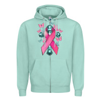 Seafoam Cancer Cross Cancer Awareness Zipper Hoodie - HowdyJamesFarm