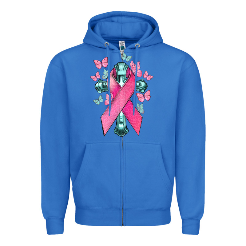 Cancer Cross Cancer Awareness Zipper Hoodie by HowdyJamesFarm | Teevron