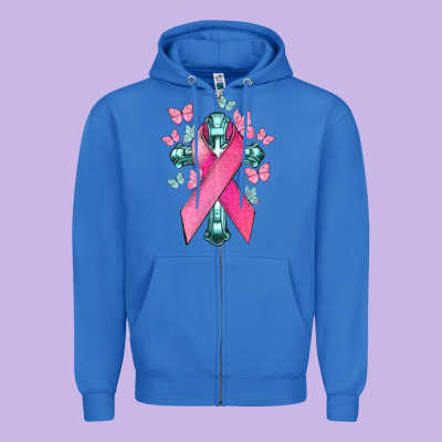 Cancer Cross Cancer Awareness Zipper Hoodie Designed By Howdyjamesfarm