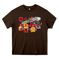 Chocolate Brown fire truck gnomes Heavy Core Tee - Artiststas