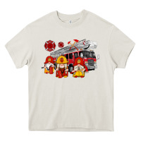 Cream fire truck gnomes Heavy Core Tee - Artiststas
