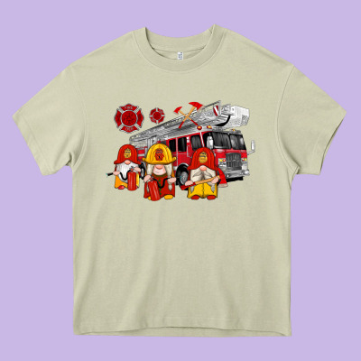 Fire Truck Gnomes Heavy Core Tee Designed By Artiststas