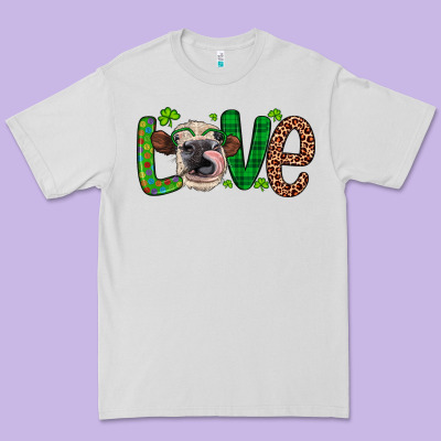 Western St. Patrick's Day Love Cow Premium Tee Designed By Artiststas