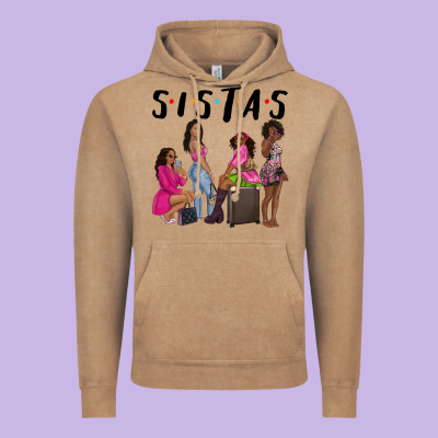 Sista Sisters Afro Black Women Vintage Hoodie Designed By Nancycooperartshop