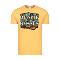 Vintage Mustard blame it all on my roots Vintage Tee - NancyCooperArtShop