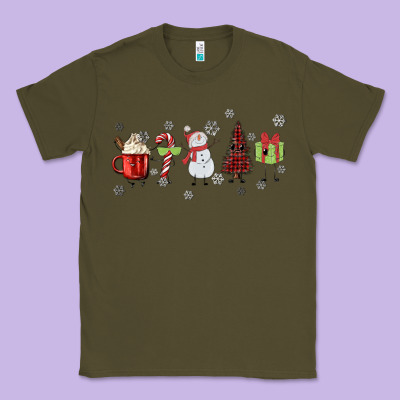 Cartoon Christmas Characters Classic Tee Designed By Maliassmallbusiness