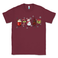 Burgundy Cartoon Christmas Characters Classic Tee - MaliasSmallBusiness