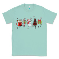 Seafoam Cartoon Christmas Characters Classic Tee - MaliasSmallBusiness