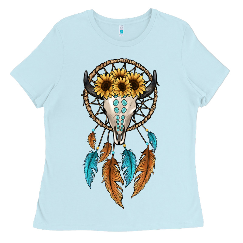 Dreamer Catcher Bull Skull Ladies Tee by JahusDesignShop | Teevron