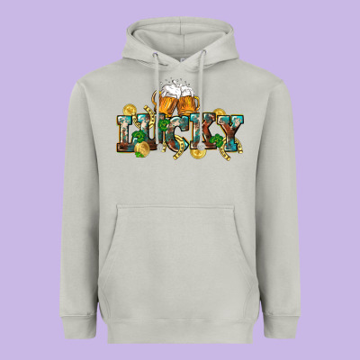 Lucky Beers St. Patrick's Day Heavyweight Hoodie Designed By Cowgirlartshop