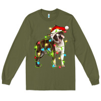 Army Green christmas chocolate boston terrier Long Sleeve Tee - LillyAllenDesigns