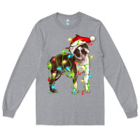 Heather Grey christmas chocolate boston terrier Long Sleeve Tee - LillyAllenDesigns