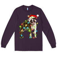 Plum christmas chocolate boston terrier Long Sleeve Tee - LillyAllenDesigns