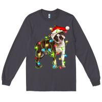 Smoke christmas chocolate boston terrier Long Sleeve Tee - LillyAllenDesigns