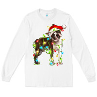 White christmas chocolate boston terrier Long Sleeve Tee - LillyAllenDesigns