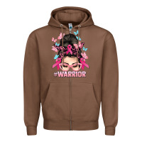 Chestnut Warrior Cancer messy bun Cancer Awareness Zipper Hoodie - HowdyJamesFarm
