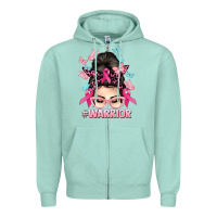 Warrior Cancer Messy Bun Cancer Awareness Zipper Hoodie | Teevron