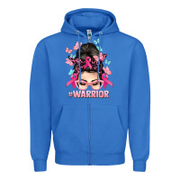 True Royal Warrior Cancer messy bun Cancer Awareness Zipper Hoodie - HowdyJamesFarm