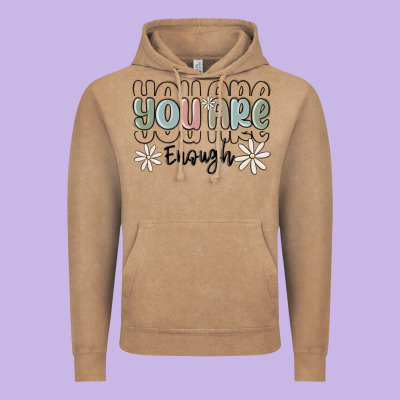 You Are Enough Vintage Hoodie Designed By Maliassmallbusiness