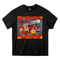 Black fire truck gnomes Heavy Core Tee - Artiststas