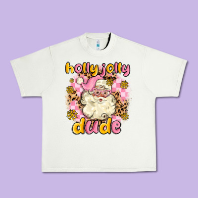Holly Jolly Dude Urban Heavy Tee Designed By Maliassmallbusiness