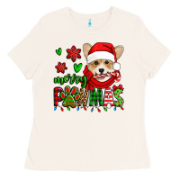 Merry Pawmas Christmas Corgi Ladies Tee | Teevron