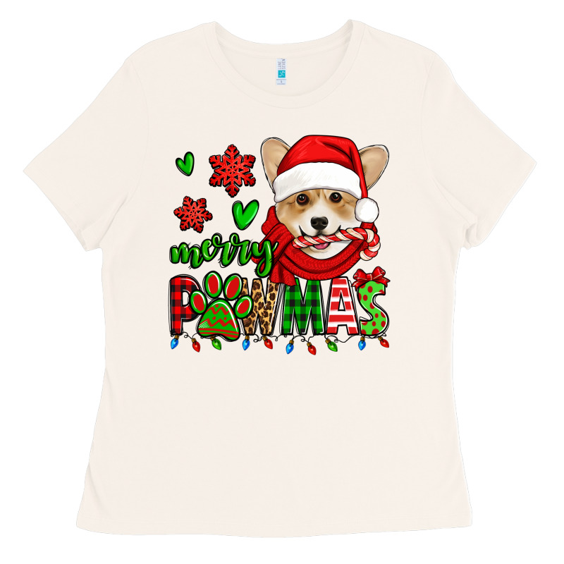 Merry Pawmas Christmas Corgi Ladies Tee by Jasminsmagicworld | Teevron