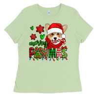Matcha merry pawmas christmas corgi Ladies Tee - Jasminsmagicworld